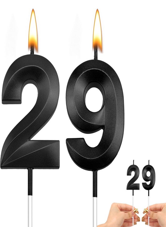 STARKET 29th Birthday Candles Black Birthday Candles 29th Birthday Cake Topper Happy Birthday Decorations Black Candles for Cake Dirty 29 Birthday Decorations for Her 29 Birthday Party Favors - Image 1